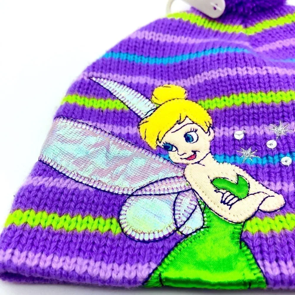 Disney Girl Purple Stripe Beanie XS/S Like New